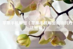 苹果手机解密（苹果手机解密码锁的方法图解）